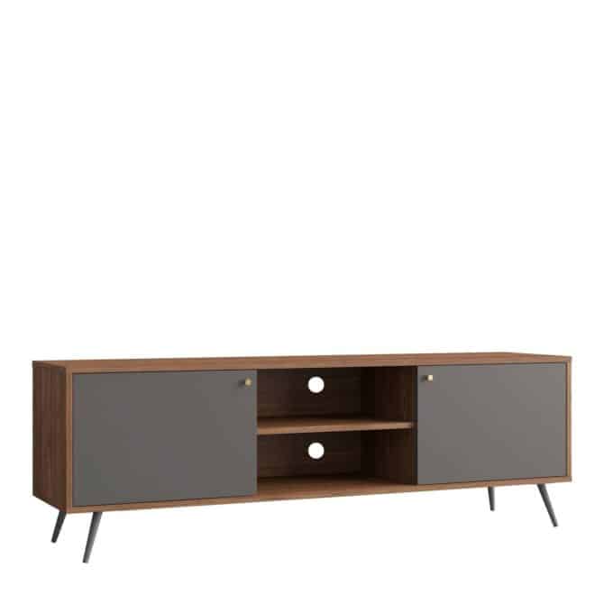 Mueble TV Parümm de Madera Ukko Grey 176,4x40x57,5 cm Madera Nogal Lacada