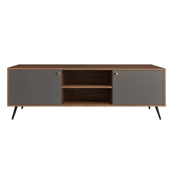 Mueble TV Parümm de Madera Ukko Grey 176,4x40x57,5 cm Madera Nogal Lacada - Imagen 3