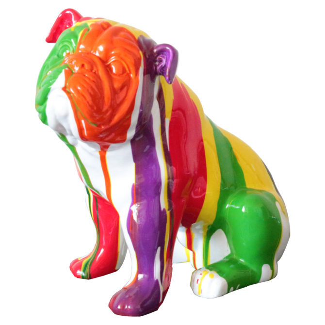 Figura Bulldog Sentado Kuatéh Nun 29x16x28 cm Multicolor