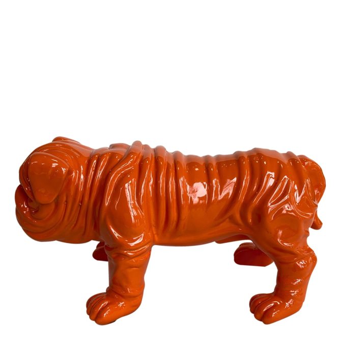 Figura Bulldog Kuatéh Troy 23x14x11 cm Naranja - Imagen 4