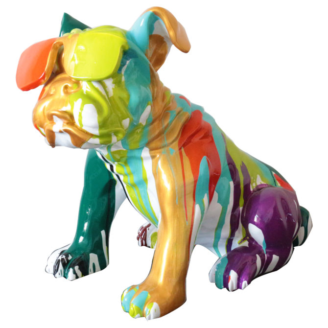 Figura Bulldog Sentado Kuatéh Bharbo 40x23x34 cm Multicolor