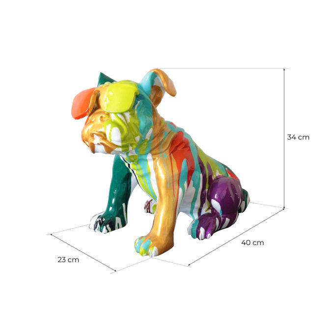 Figura Bulldog Sentado Kuatéh Bharbo 40x23x34 cm Multicolor - Imagen 2