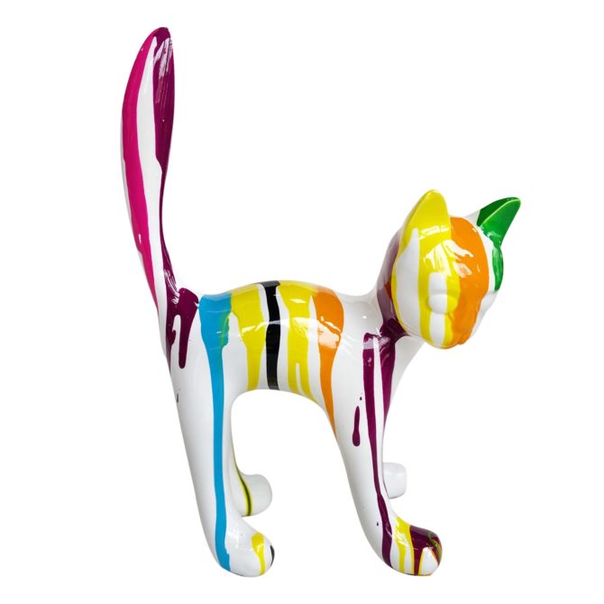 Figura Decorativa Gato Kuatéh Bastet 22x12x31 cm Blanco Multicolor - Imagen 2