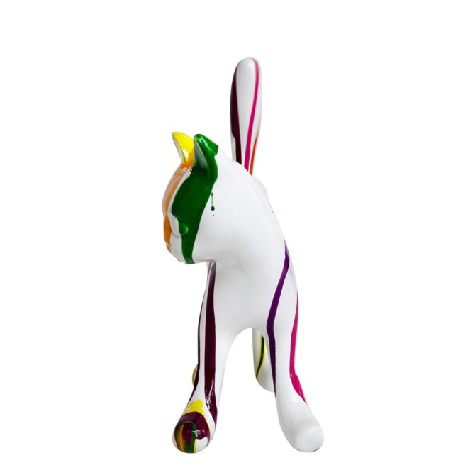 Figura Decorativa Gato Kuatéh Bastet 22x12x31 cm Blanco Multicolor - Imagen 3