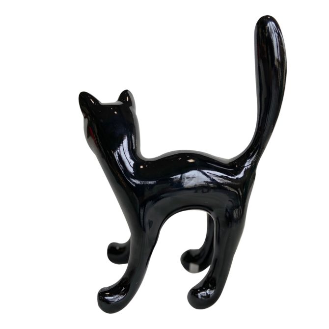 Figura Gato Kuatéh Bastis 22x12x31 cm Negro - Imagen 4