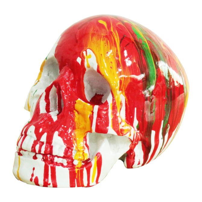 Figura Calavera Kuatéh 22x15x16 cm Multicolor