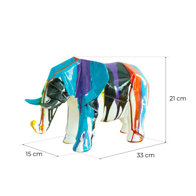 Figura Elefante Kuatéh Amunet 33x15x21 cm Multicolor - Imagen 2