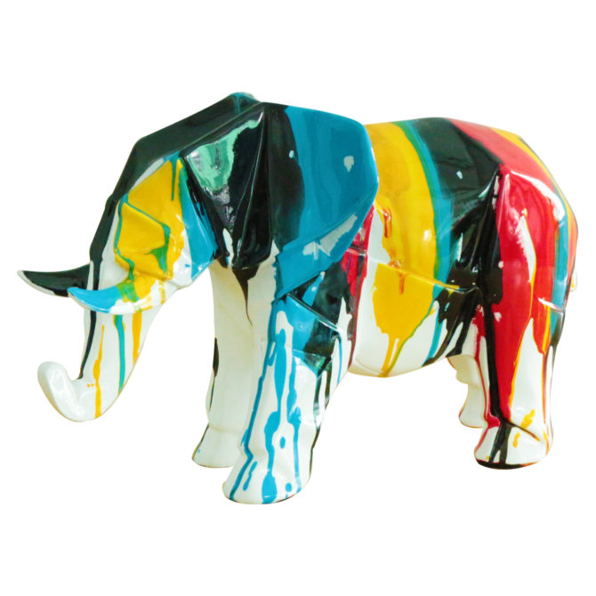 Kuatéh amón elefante Figura 33x15x21 cm multicolorido