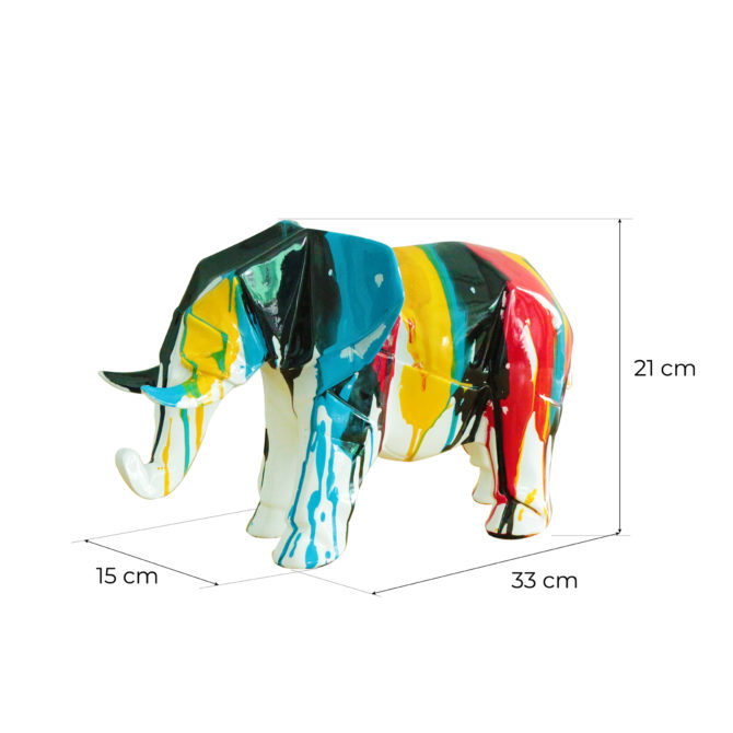 Kuatéh amón elefante Figura 33x15x21 cm multicolorido - Image 2