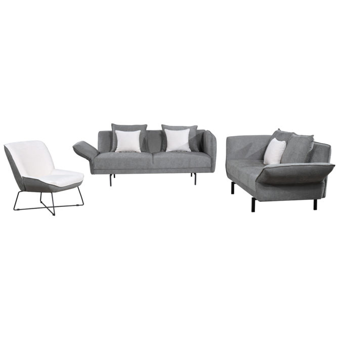 Conjunto de Dos Sofás de 2 y 3 plazas y Sillón Pärumm Marche Gris