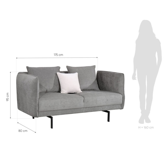 Conjunto de Dos Sofás de 2 y 3 plazas y Sillón Pärumm Marche Gris - Imagen 3