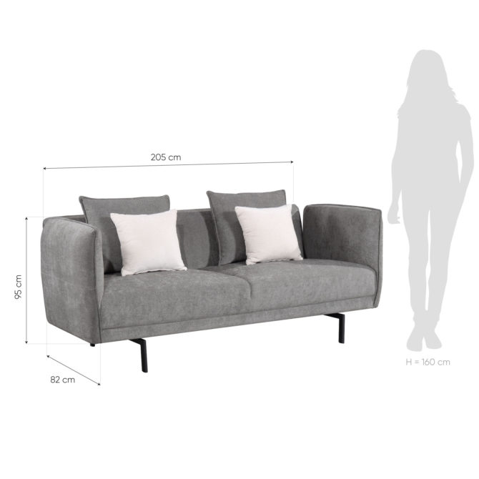 Conjunto de Dos Sofás de 2 y 3 plazas y Sillón Pärumm Marche Gris - Imagen 4