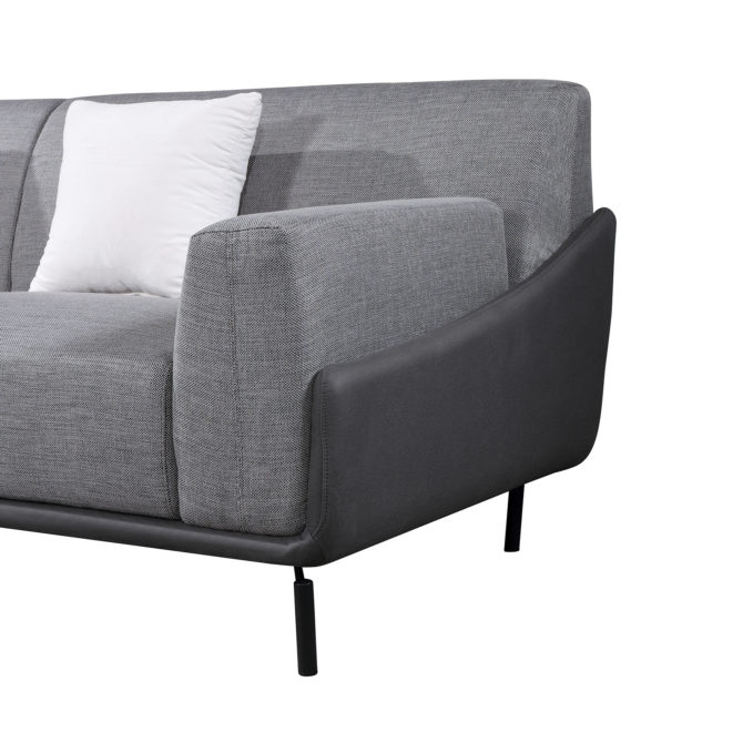 Sofá con Chaiselongue a la Izquierda Pärumm Puglia 300x90/175x80 cm 3 Plazas Gris con Cojines - Imagen 2