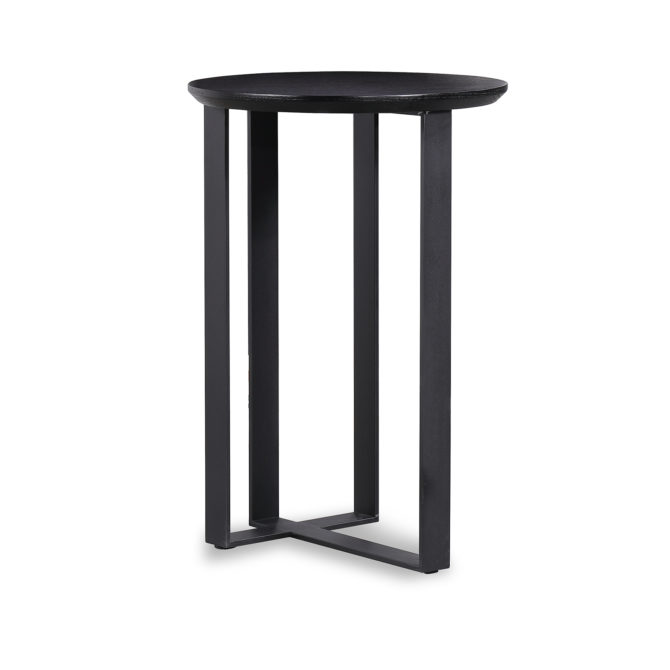 Mesa Auxiliar Redonda Pärumm Cox 45x67 cm de Madera y Metal Negro