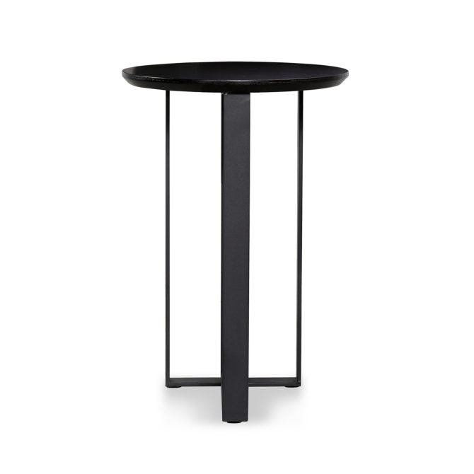 Mesa Auxiliar Redonda Pärumm Cox 45x67 cm de Madera y Metal Negro - Imagen 2