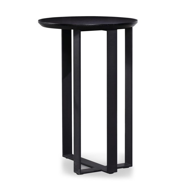 Mesa Auxiliar Redonda Pärumm Cox 45x67 cm de Madera y Metal Negro - Imagen 3