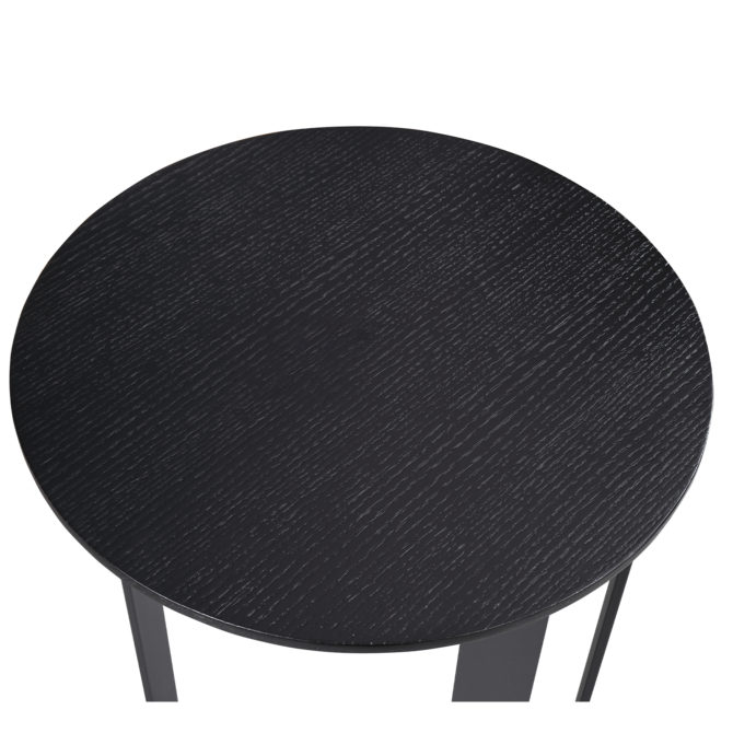 Mesa Auxiliar Redonda Pärumm Cox 45x67 cm de Madera y Metal Negro - Imagen 5