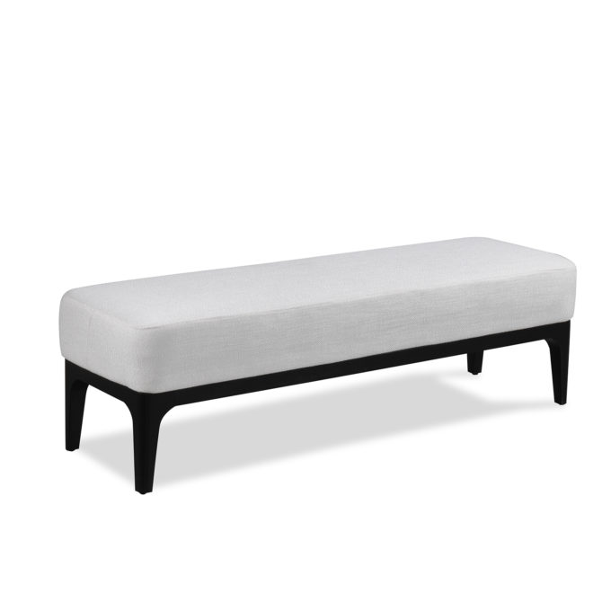 Banco de Pie de Cama Descalzador Tapizado Delft Pärumm Gris Perla 153x46x46 cm