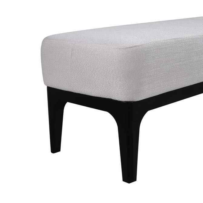 Banco de Pie de Cama Descalzador Tapizado Delft Pärumm Gris Perla 153x46x46 cm - Imagen 3