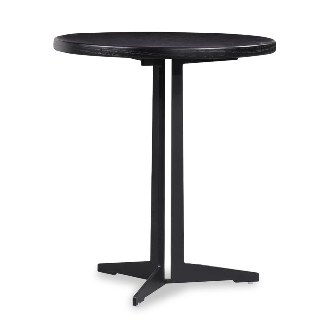 Mesa Auxiliar Redonda Pärumm Big Oslo 50x53 cm de Madera y Metal Negra