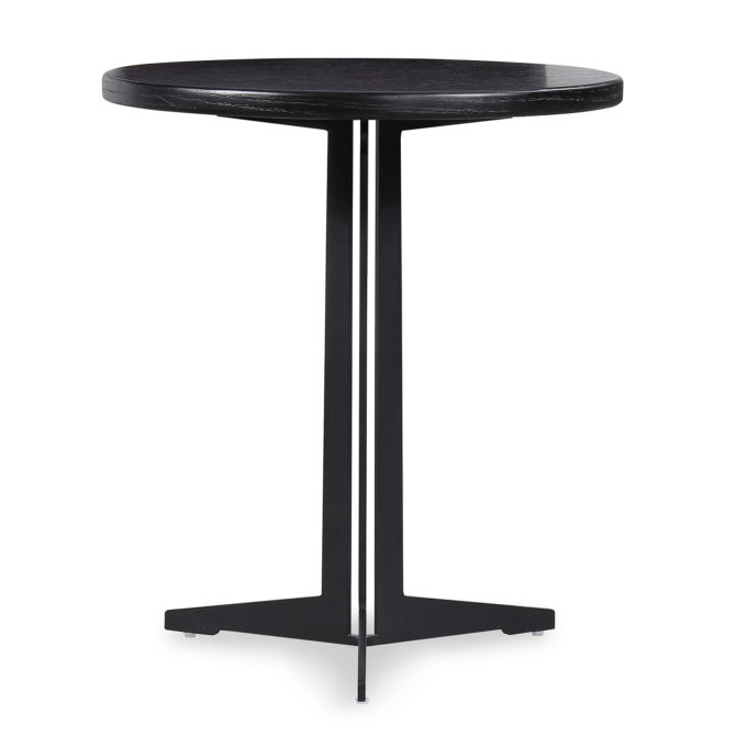 Mesa Auxiliar Redonda Pärumm Big Oslo 50x53 cm de Madera y Metal Negra - Imagen 2