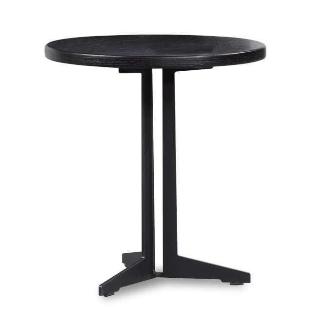 Mesa Auxiliar Redonda Pärumm Big Oslo 50x53 cm de Madera y Metal Negra - Imagen 3