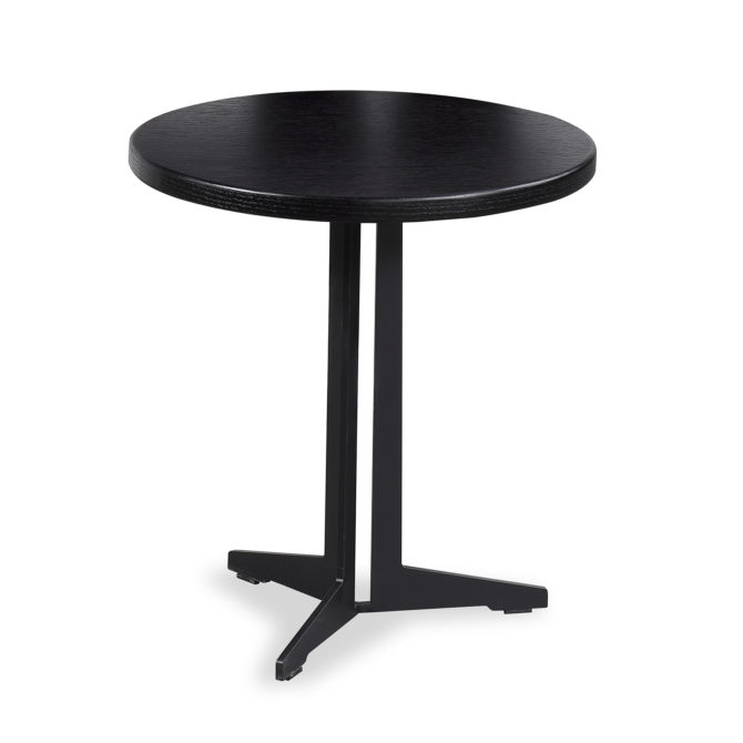 Mesa Auxiliar Redonda Pärumm Oslo 45x45 cm de Madera y Metal Negra