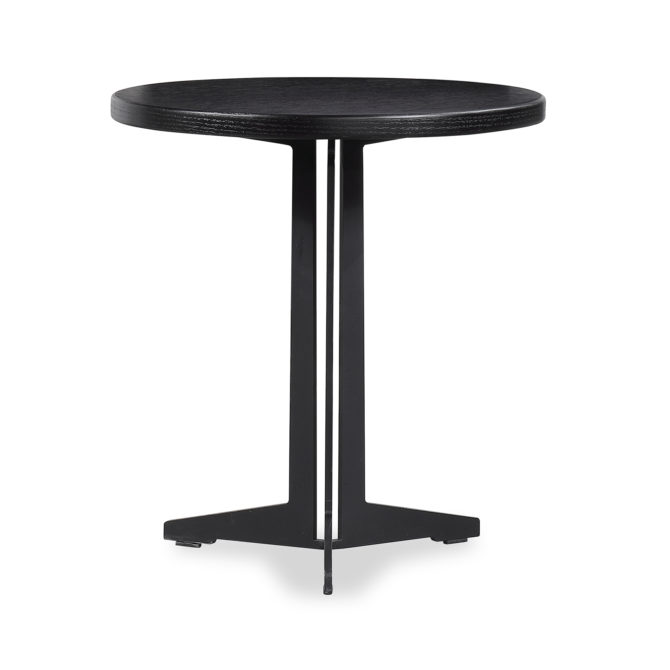 Mesa Auxiliar Redonda Pärumm Oslo 45x45 cm de Madera y Metal Negra - Imagen 2