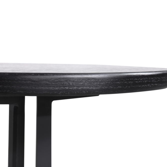 Mesa Auxiliar Redonda Pärumm Oslo 45x45 cm de Madera y Metal Negra - Imagen 3