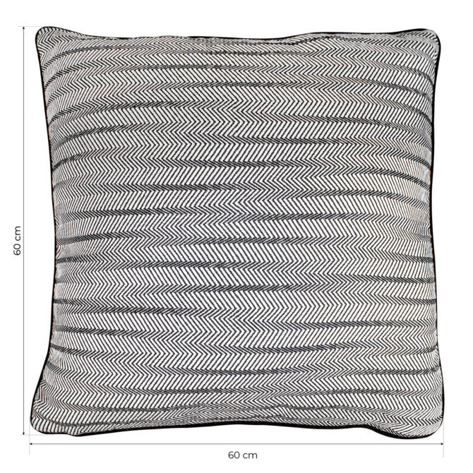 Cojín con Relleno con Estampado Zigzag Kuatéh Breda 60x60 cm Negro y Blanco - Imagen 4