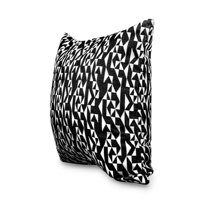 Funda de Cojín con Estampado Geométrico Kuatéh Breda 45x45 cm Negro y Blanco - Imagen 2