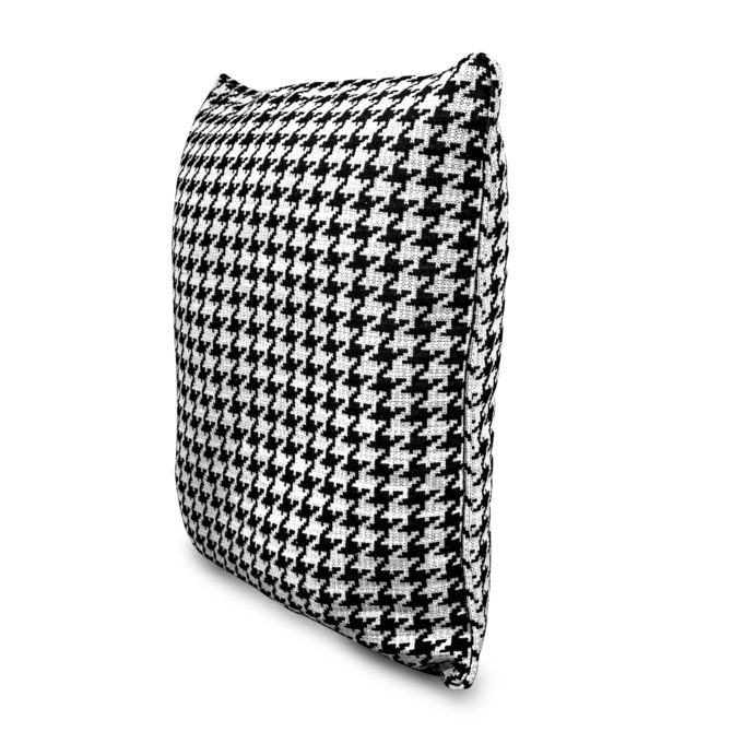 Funda de Cojín con Estampado Pata de Gallo Kuatéh Ribe 60x60 cm Negro y Blanco - Imagen 2