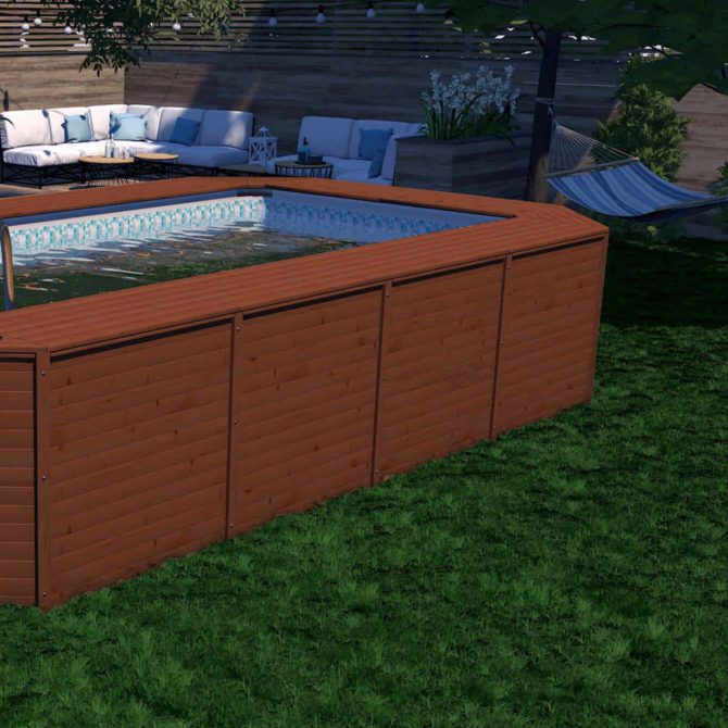 Piscina Madera Panelada K2O con Depuradora de Arena 655x390x124 cm K2O y Escalera - Imagen 2