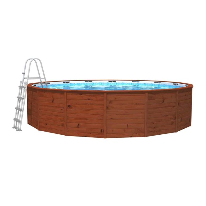 Piscina Madera Panelada K2O con Depuradora de Arena 475×127 cm y Escalera