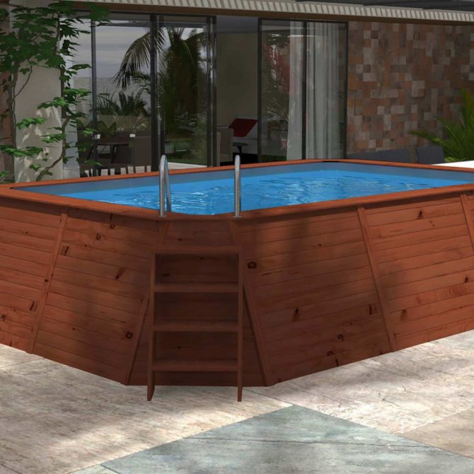 Piscina Madera Panelada K2O con Depuradora de Arena 490x293x126 cm y Escalera - Imagen 5