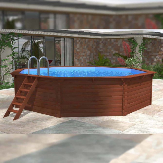 Piscina Madera Machihembrada con Depuradora de Arena 520x130 cm K2O con Escalera - Imagen 2