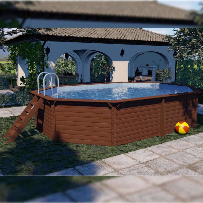 Piscina Madera Machihembrada Depuradora de Arena 488x317x128 cm K2O con Escalera - Imagen 5