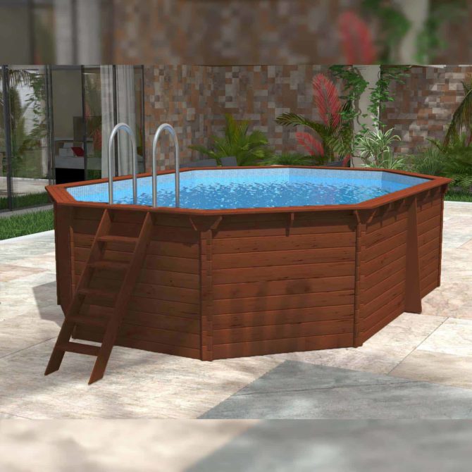 Piscina Madera Machihembrada Depuradora de Arena 488x317x128 cm K2O con Escalera - Imagen 2