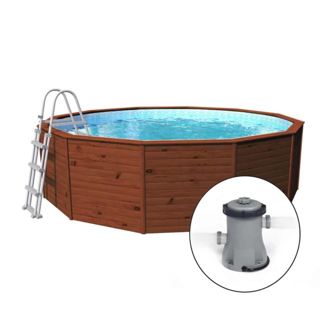 Piscina Madera Panelada K2O con Depuradora de Cartucho 315×105 cm y Escalera - Imagen 3