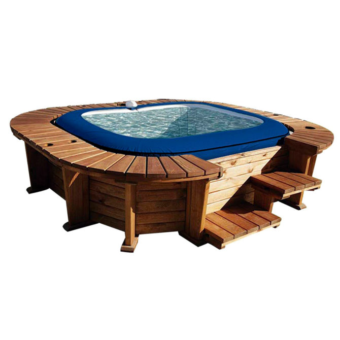 Spa Hinchable con Estructura de Madera K2O Malibu 250x275x71 cm para 4-6 personas