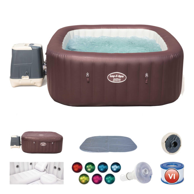 Spa Hinchable con Estructura de Madera K2O Royal Beach 271x296x80 cm para 5-7 personas con Hydrojets y Luz LED - Imagen 3