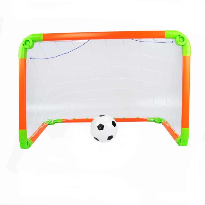 Set Portería Fútbol Hinchable Outdoor Toys con Pelota e Inflador 53x53x75 cm Mayores de 4 Años