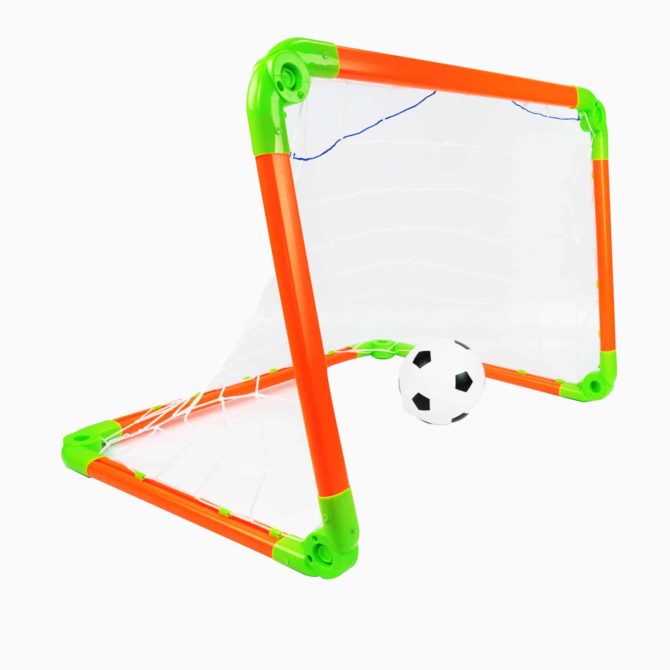 Set Portería Fútbol Hinchable Outdoor Toys con Pelota e Inflador 53x53x75 cm Mayores de 4 Años - Imagen 2