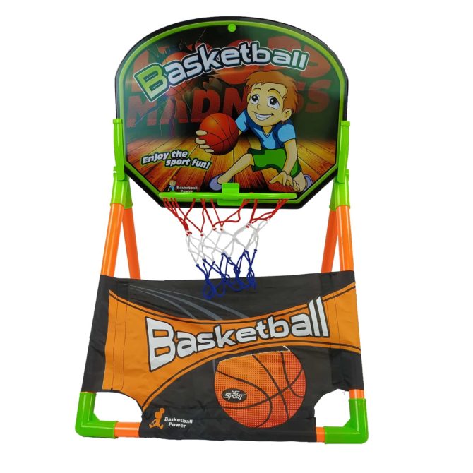 Cesto de basquete de brinquedos ao ar livre com bola de 12 cm