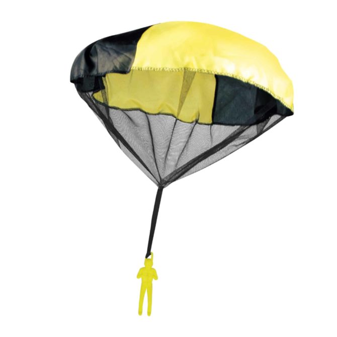 Paracharidista para crianças brinquedos ao ar livre com um arremessador