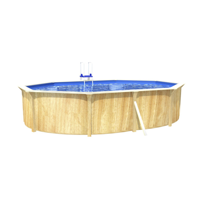 Piscina Desmontable de Acero Ovalada con Depuradora de Arena 490x360x120 cm K2O Irati Con Escalera