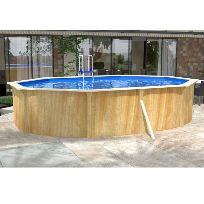 Piscina Desmontable de Acero Ovalada con Depuradora de Arena 490x360x120 cm K2O Irati Con Escalera - Imagen 2