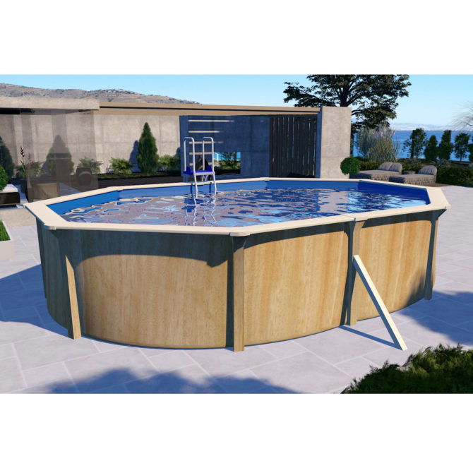 Piscina Desmontable de Acero Ovalada con Depuradora de Arena 490x360x120 cm K2O Irati Con Escalera - Imagen 5