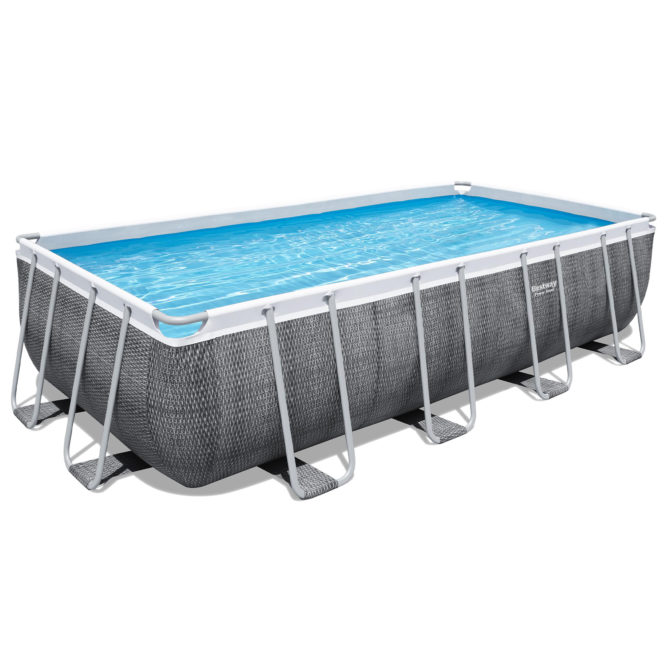 Piscina Desmontable Tubular Bestway Power Steel Diseño Rattan 488x244x122 cm Depuradora de arena de 2.006 L/H - Imagen 2