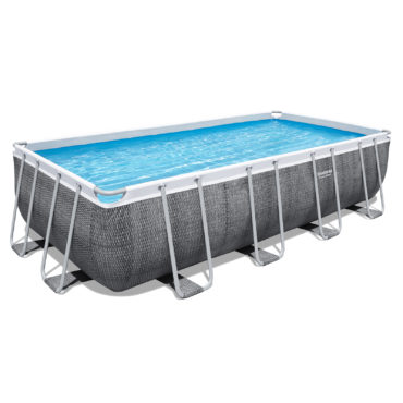 Piscina Desmontable Tubular Bestway Power Steel Diseño Rattan 549x274x122 cm Depuradora de arena de 6.056 L/H